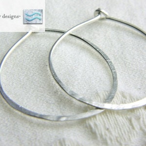 Silver Hoop Earrings, Minimalist Silver Jewelry, Sterling Silver Hoops, Classic earrings, handmade hoops, Sterling Silver 1 inch earrings