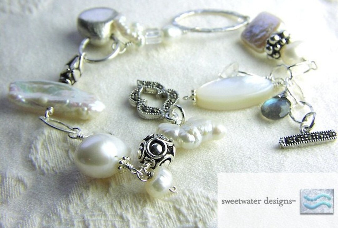 ブレスレット SCUDO  White Ice Pearl Beads Bracelet Pearl Bracelet Ice Bracelet elegant and stylish | BeWooden