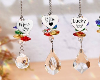 Custom Crystal Suncatcher Rainbow bridge pet personalized Dog Cat Pet Memorical Rainbow Sun Catcher Dog Loss Gift Pet Momorial Sympathy Gift