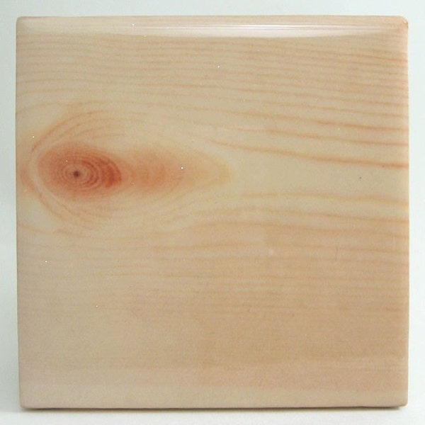 Light Faux Bois Wood Tile Coaster