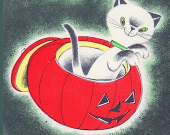 vintage Spooky Siamese Tile Coaster