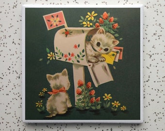 Special Delivery Kittens Tile Coaster