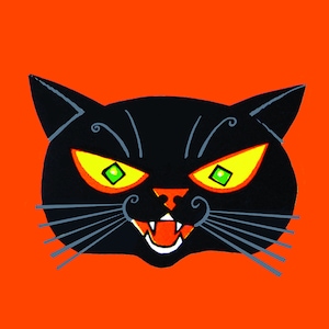 Vintage Black Cat Tile Coaster image 1