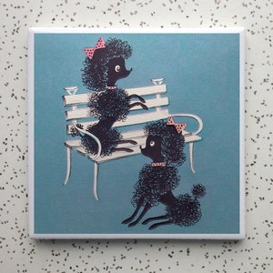 Poodle Pals Tile Coaster image 1