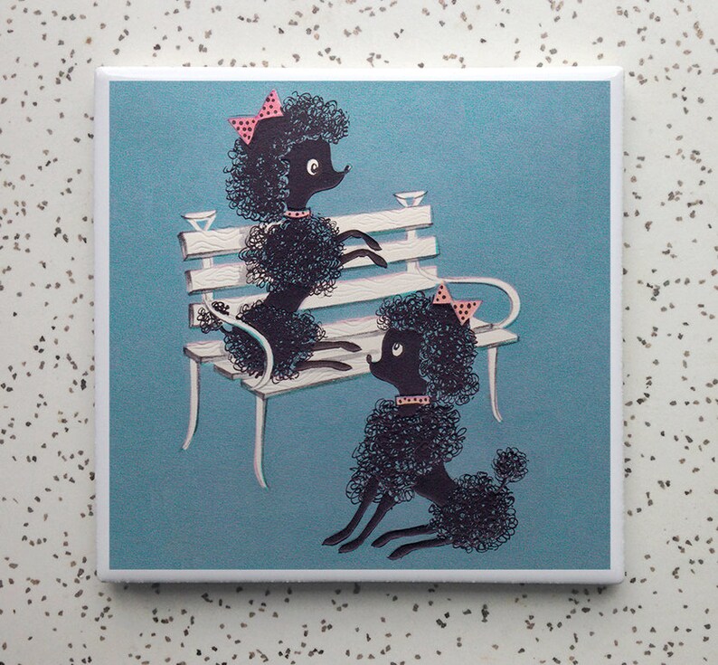 Poodle Pals Tile Coaster image 1