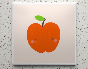 Happy Apple Tile Coaster