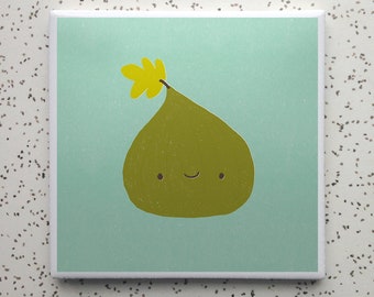 Happy Fig Tile Coaster