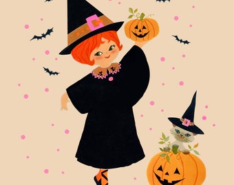 vintage Fancy Witch Tile Coaster