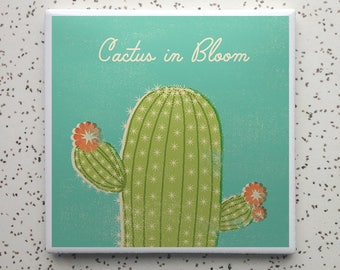 Cactus Bloom Tile Coaster