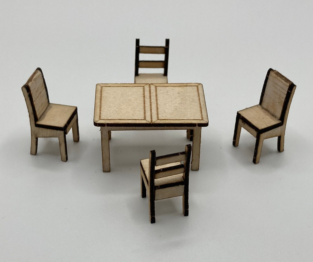 1:48 Scale Dining Table & Chairs Set of Kits - Etsy UK
