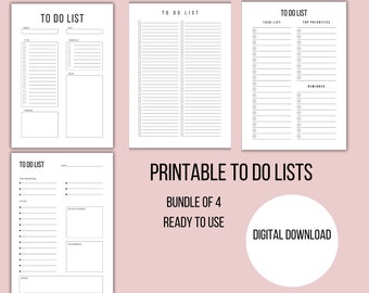 Black and white To Do List bundle