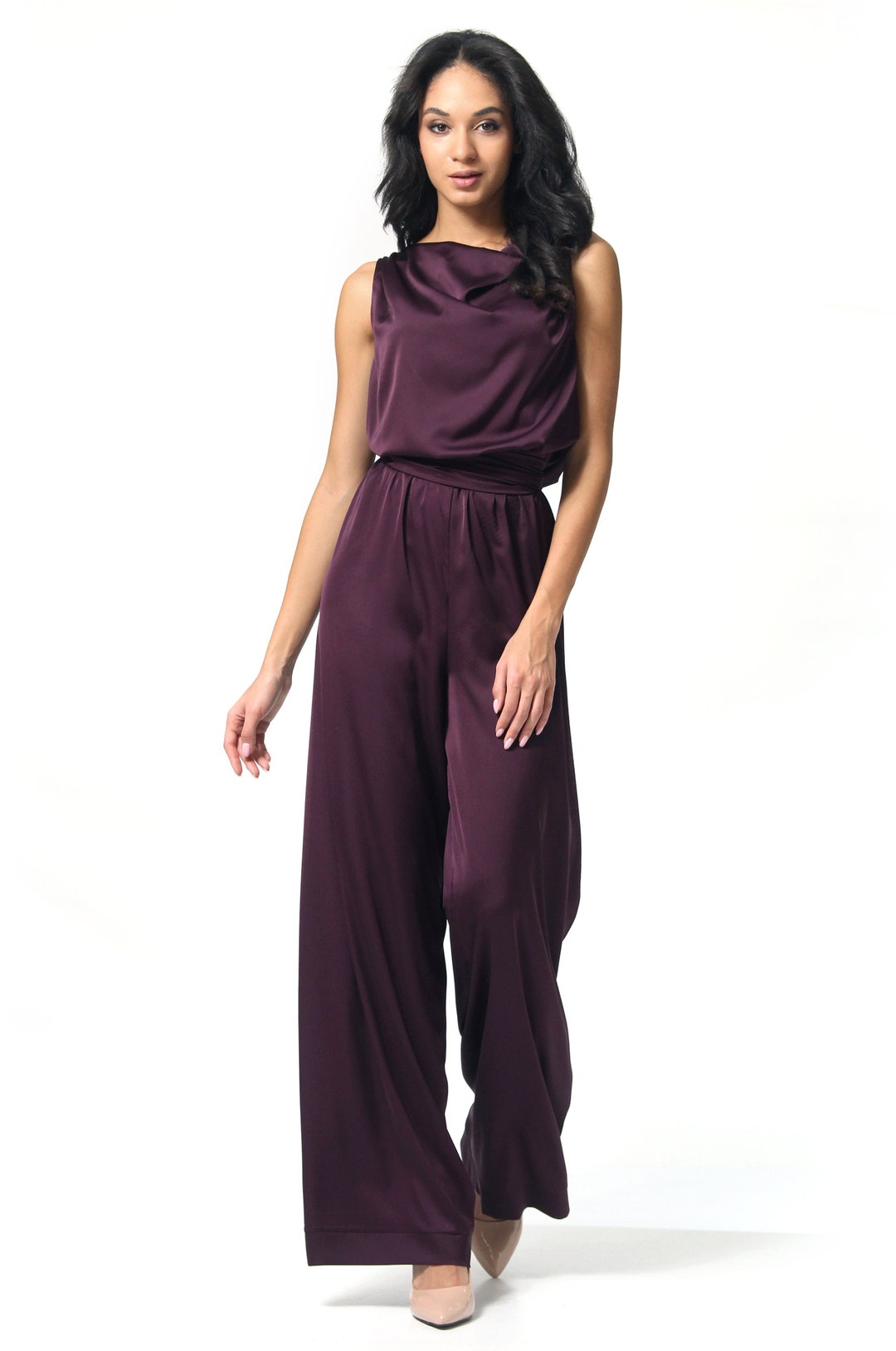 Elegant Off-Shoulder Tie-Up Slim Fit Straight Jumpsuit