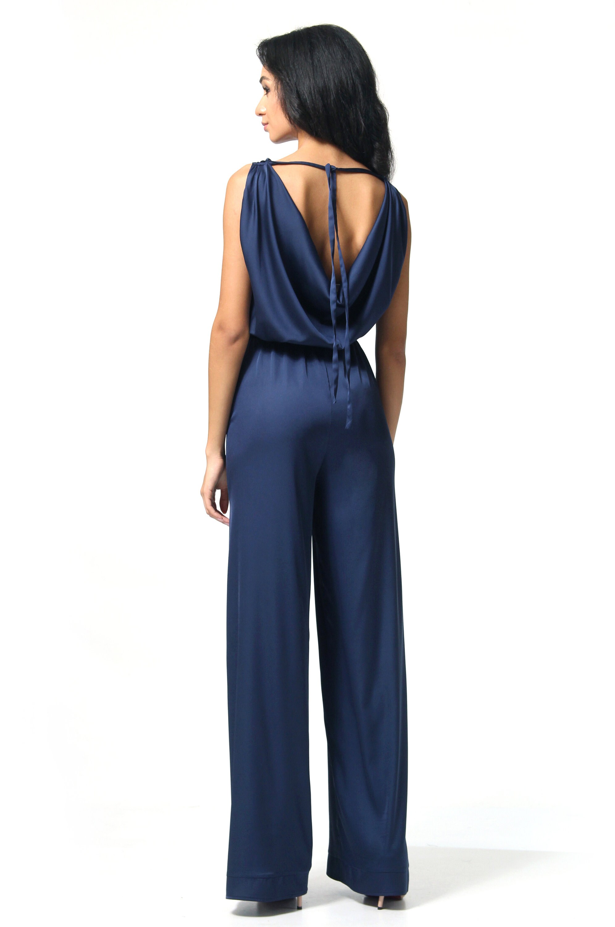 Claire™ | Chic Off Shoulder Frill Tie-Waist Jumpsuit main image 0