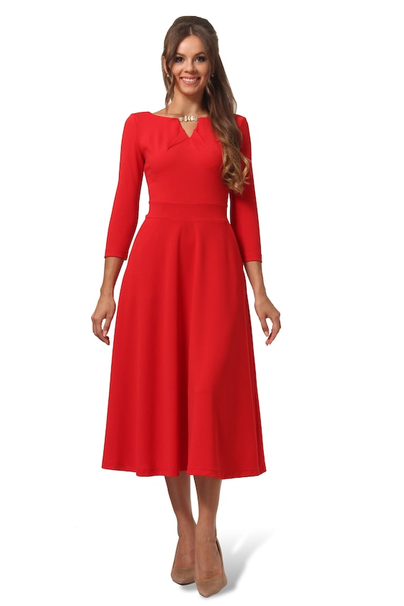 chinese dress ladies Floral Bat Long Sleeved Ladies Midi Dress with Pockets – Alternawear