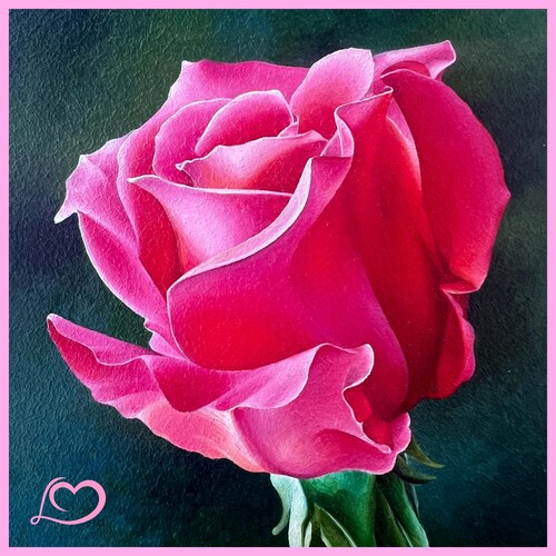 チューリップの油絵：黄色と赤の花をモチーフにした植物画（4×6インチ