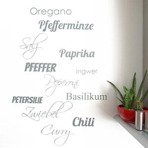 Wall Sticker Kitchen Spices Sticker Text