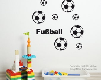 Tatuajes de pared, pegatinas de pared, arte de la pared de la habitación de los niños, fútbol, pelota,