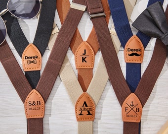 Personalized Suspender, Custom Leather Suspender, Vintage Suspender For Men, Buckle Suspender For Groomsmen, Men Suspenders, Groomsman Gift