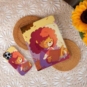 Cartoon Lion Reading ipad case,iPad Air Case with Pencil Holder,iPad Pro 12.9" 11",ipad Mini case,ipad pro 2024