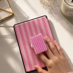 Personalized Striped Kindle Case, Custom Initial Kindle Cover, Colorful E-Reader Sleeve, Kindle Paperwhite & Colorsoft Case, Reader Gift image 10