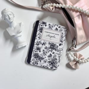 Black  Bloom Notebook Kindle Case,Kobo case,Kindle Paperwhite 12th Gen and Kindle Colorsoft with Hand Strap,Auto Sleep Wake, Magnetic Back