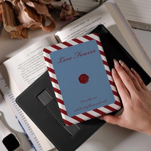 Bookish Envelope Kindle Case,Kobo case,Kindle Paperwhite 12th Gen and Kindle Colorsoft with Hand Strap,Auto Sleep Wake,Magnetic Back, gift