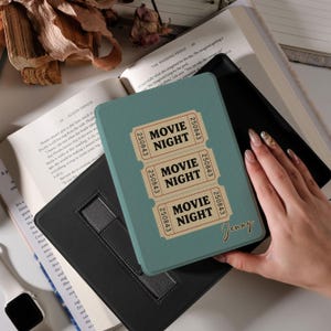 Blue Movie tickets Kindle Case,Kobo case,Kindle Paperwhite 12th Gen and Kindle Colorsoft with Hand Strap,Auto Sleep Wake,Magnetic Back