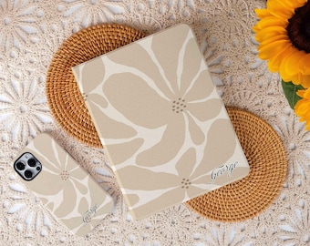 Flower ipad case,iPad Air Case with Pencil Holder,iPad Pro 12.9" 11",ipad Mini case,ipad pro 2024