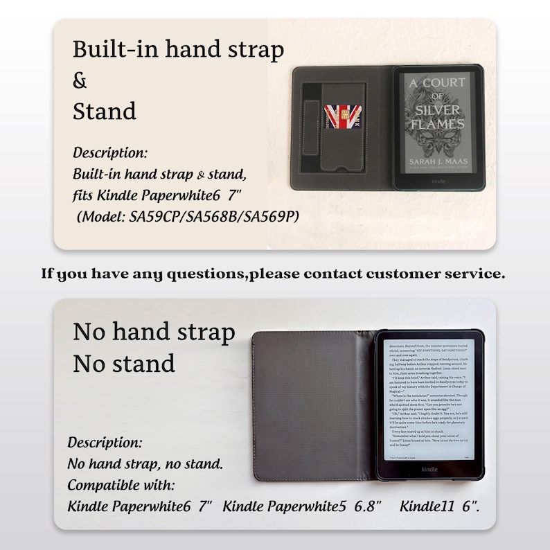 Brown Lychee Leather Kindle Case, Kindle Colorsoft Case, Kindle Paperwhite 12th, Kindle 2024 11th Case, Auto Wake/Sleep, Magnetic Back stand image 4