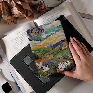 Hometown Kobo case, Kindle Case for Kindle Paperwhite 12th Gen and Kindle Colorsoft with Hand Strap,Auto Sleep Wake,Magnetic Back,gift