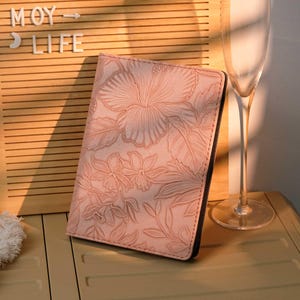 Pink Flower Leather Kindle Case, Travel Kindle Colorsoft Case, Kindle Paperwhite 12th, Kindle 2024 11th Case, Auto Wake/Sleep, Magnetic Back