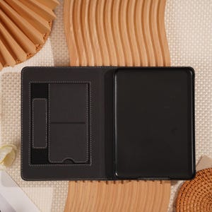 Brown Lychee Leather Kindle Case, Kindle Colorsoft Case, Kindle Paperwhite 12th, Kindle 2024 11th Case, Auto Wake/Sleep, Magnetic Back stand image 13