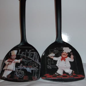 Chef Black Wall Utensils Kitchen Decoration Looks Chalk Fat Chefs Black Waiter
