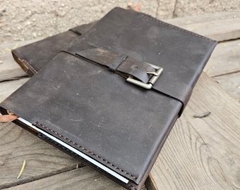 Rustic Leather Sketchbook / Hand stitched Leather Blank Journal /  A5 Leather Book Cover / Travel Journal / Artists Sketchbook A5