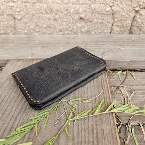 Cartera minimalista de cuero / Tarjetero / Cartera sencilla / Cartera de cuero cosida a mano / Haulet / Día del Padre