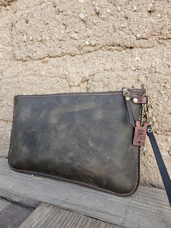 Leather portfolio clutch hotsell