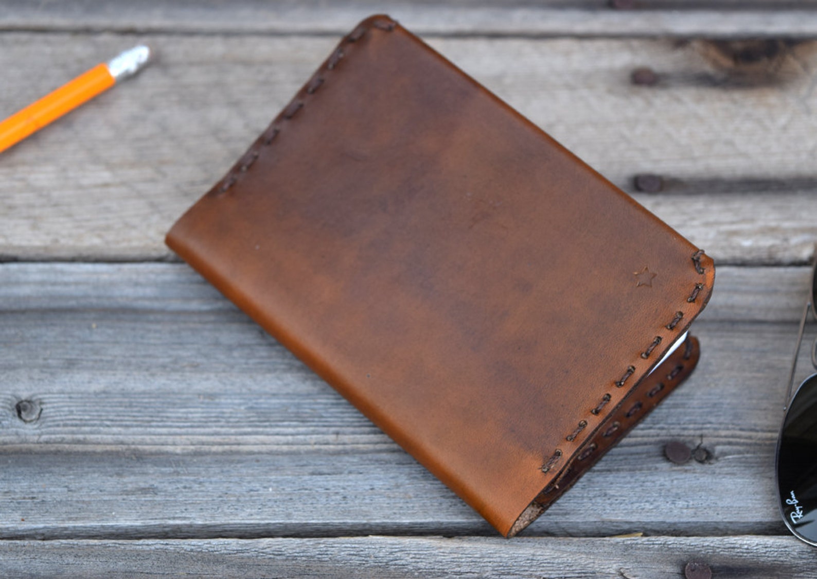 Small Leather Pocket Notebook / Leather Journal / 4.5 X 3.25 Etsy