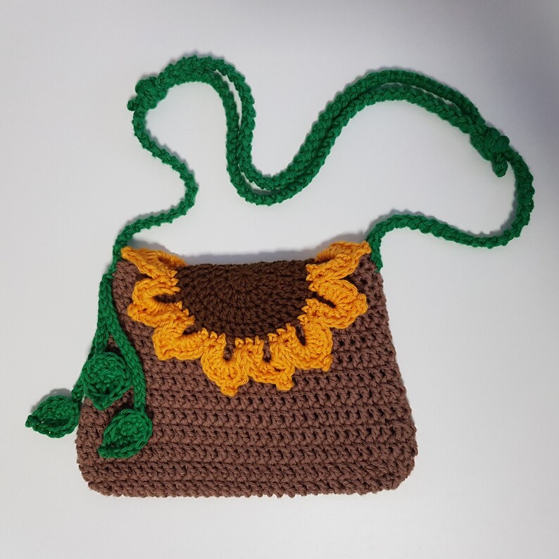 Handmade Crochet Bag Sunflower Bag / Daisy Bag Summer Purse Shoulder Bag, Small handbag zdjęcie 2