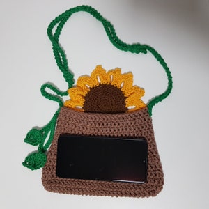 Handmade Crochet Bag Sunflower Bag / Daisy Bag Summer Purse Shoulder Bag, Small handbag zdjęcie 5
