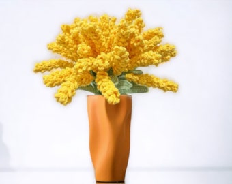 Flores artificiales tejidas a mano/flor de simulación hecha a mano terminada/decoración de boda de cebada de ganchillo con hilo