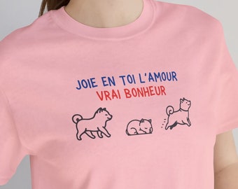 T-shirt Love Shiba Inu - passionné de Shiba Inu - amoureux des chiens - cadeau chiot - t-shirt pour chien - t-shirt à manches courtes en jersey unisexe