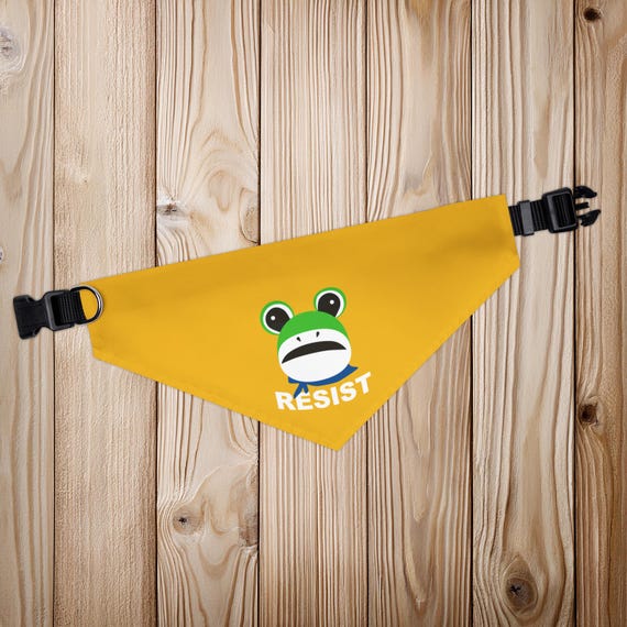 Anti ICE Portland Resist Frog Dog Bandana Collar | Anti trump dog gear