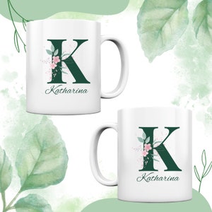 Taza personalizada con letras y nombre, impresa en ambos lados. Taza de cerámica con nombre para colega, madre, regalo de cumpleaños para el Día de la Madre para ELLA