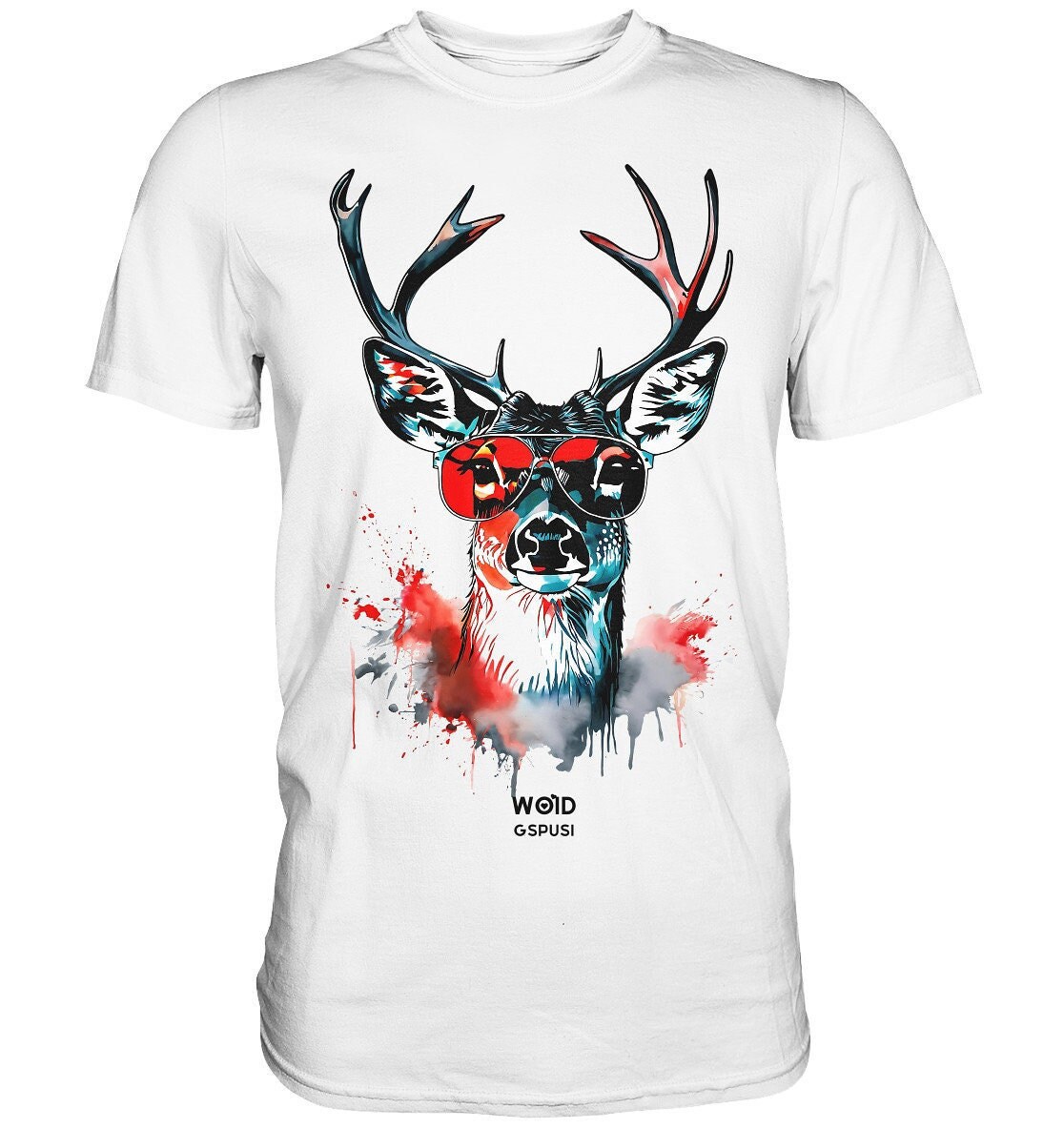 Hirsch T-Shirt Men - Cool traditional costume shirt, men, leather trousers, folk festival, Oktoberfest, Bavaria, traditional costume, lifestyle, beer tent, party premium shirt