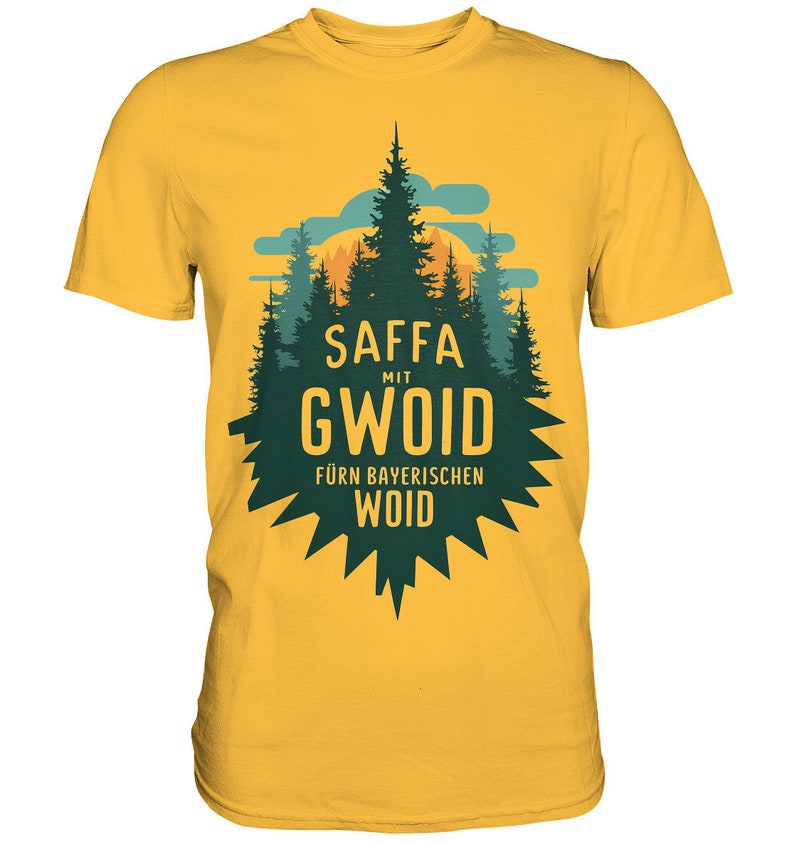 Saffa mit Gwoid T-shirt für Tracht / Bayern / Volkfest / Bierzelt, lustiges wichtiges Shirt Premium Shirt Gold