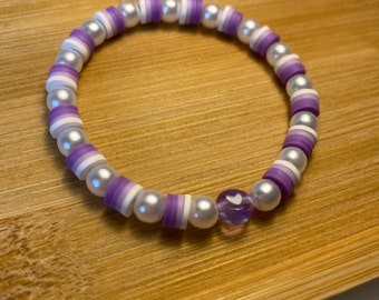 Purple heart bracelet