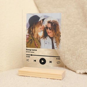 Personalisierte Song Plaque, Weihnachtsgeschenk für Freund, Foto Musik Plaque, Besties Geschenk, Lieblingssong Acryl Plaque, Freundschaft Geschenk