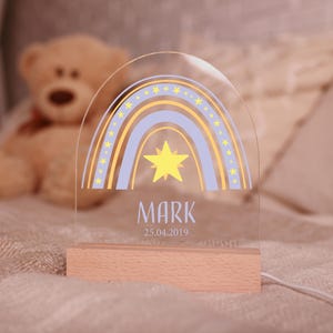 Baby Night Light, Cute Rainbow Night Light, Personalized Night Light, Custom Night Light, Baby Girl Gift, Rainbow Night Light, Gift For Kids