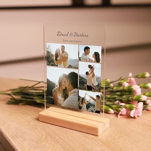 Personalized Photo Plaque, Couple Photo Collage, Custom Acrylic Plaque, Favorite Photo, Birthday Gift for Her, Anniversary Gift
