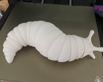 3D Printed 9.5” Giant Articulating Slug Fidget Toy XXL